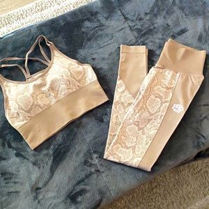 EPS Tan Snakeskin Yoga Set